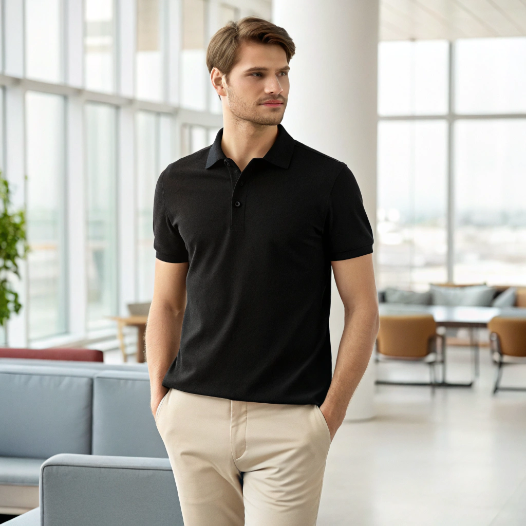 Men's Classic Cotton Airtex Polo – 100% Cotton, Cool & Textured, Regular Fit
