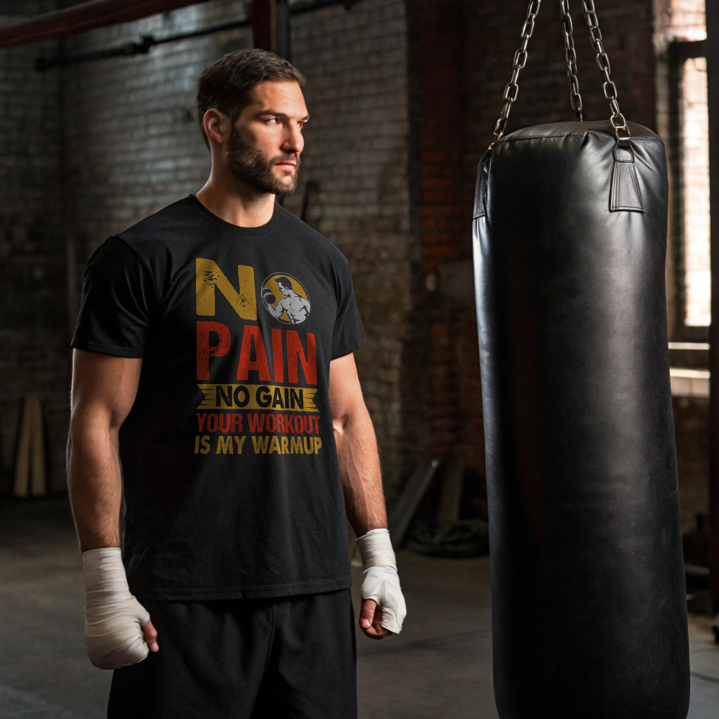 No Pain No Gain Oversized Men T-Shirt — Heavyweight Cotton for Bold Hustlers