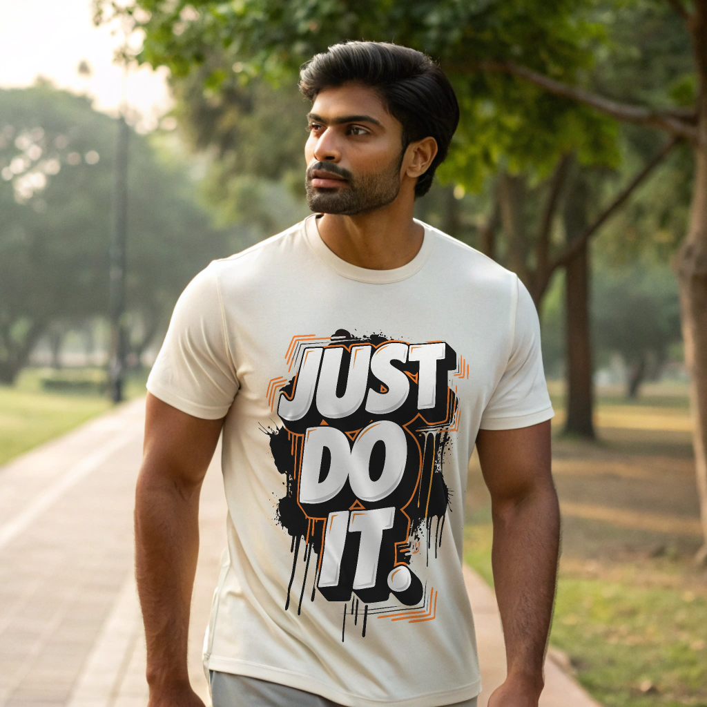 “Just Do It” Unisex Classic Graphic Tee – 100% Cotton, Regular Crew Fit
