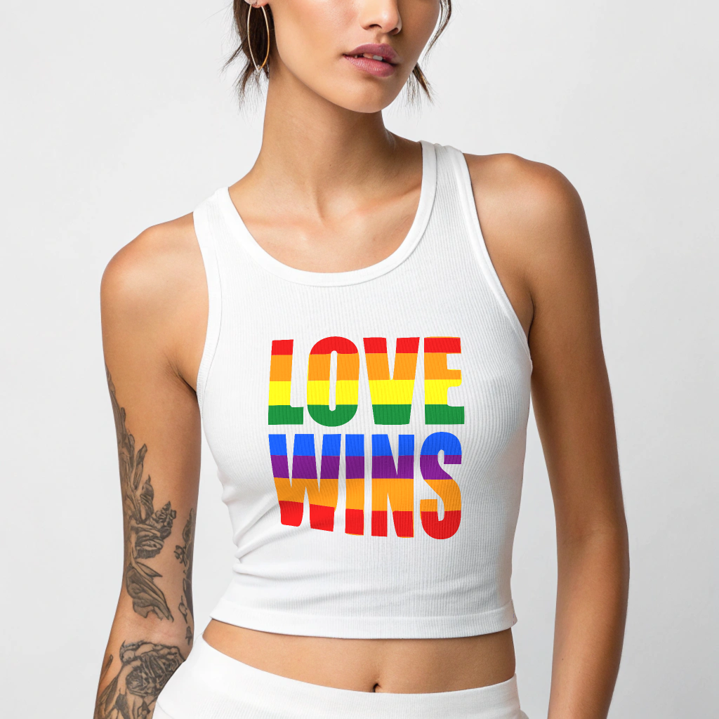 Pride LOVE WINS Cropped Tank Top – Celebrate Boldly, Wear Proudly