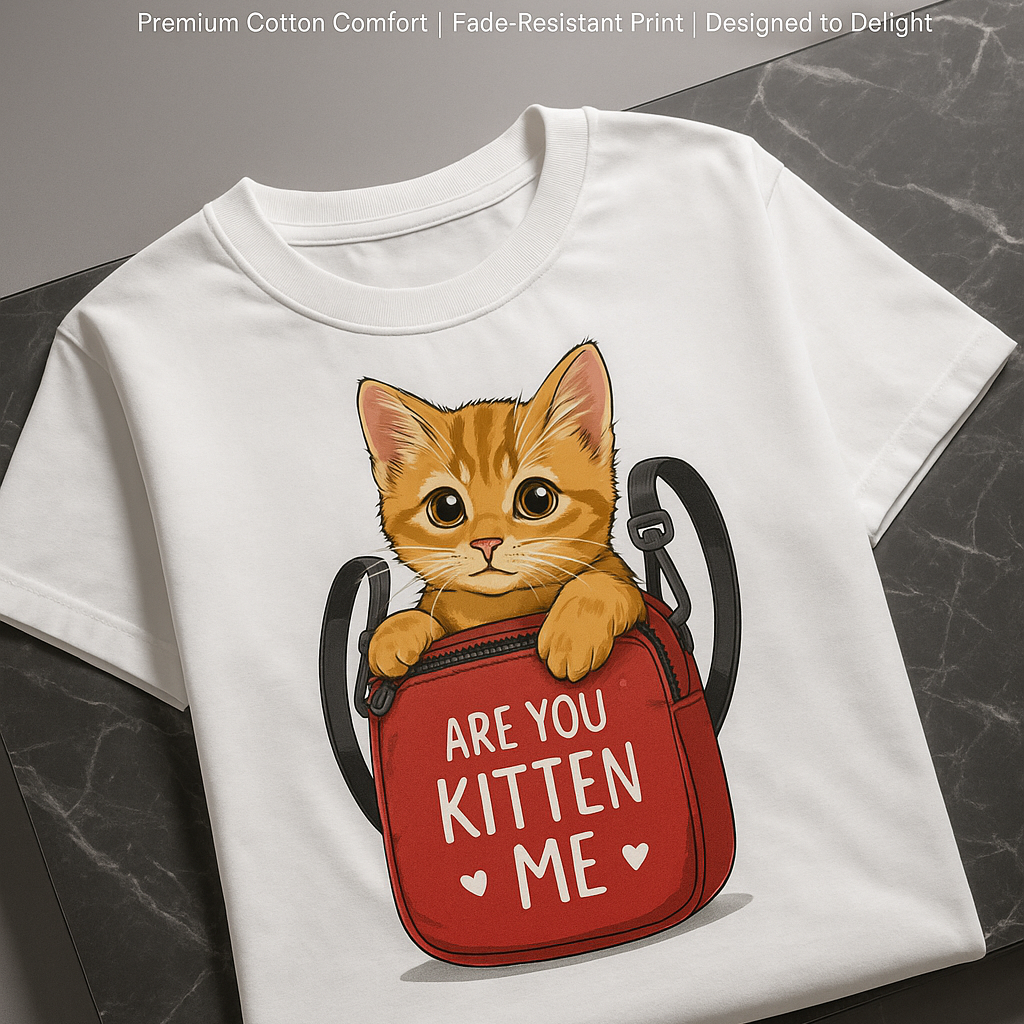 “Are You Kitten Me” – Cute Cat Crop Top for Women | 100% Cotton | Funny Graphic Tee