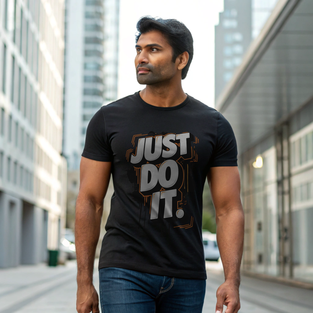 “Just Do It” Unisex Classic Graphic Tee – 100% Cotton, Regular Crew Fit