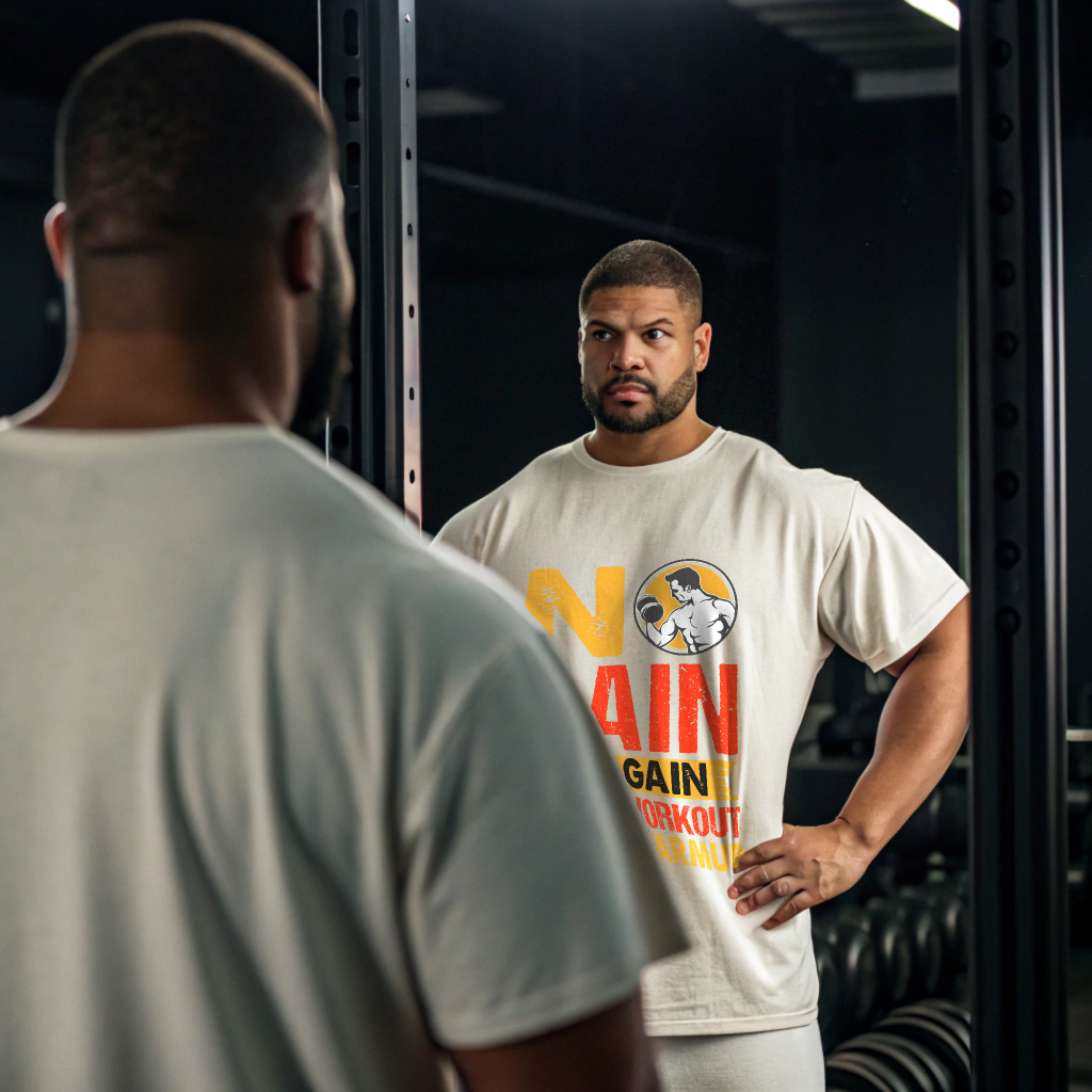 No Pain No Gain Oversized Men T-Shirt — Heavyweight Cotton for Bold Hustlers