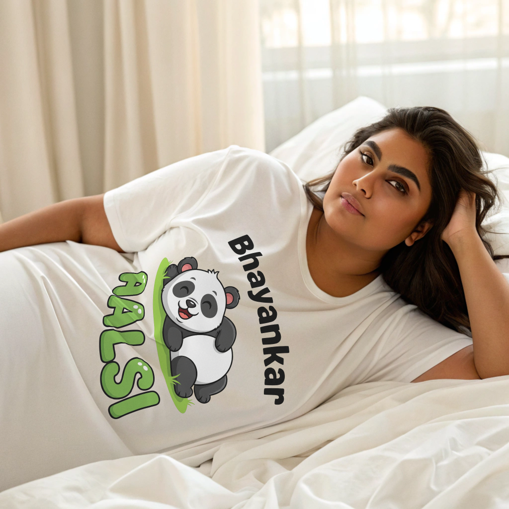 Oversized “Bhayankar Aalsi” Panda Graphic Unisex Tee – 100% Cotton, Relaxed Crew Fit