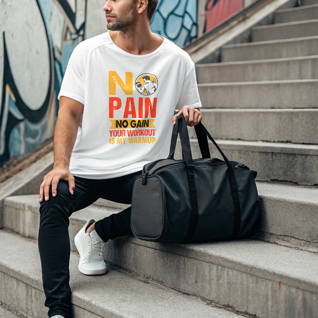 No Pain No Gain Oversized Men T-Shirt — Heavyweight Cotton for Bold Hustlers
