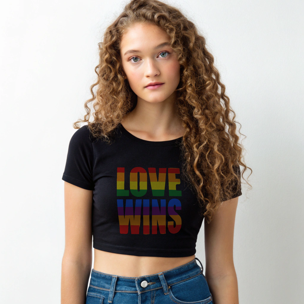 LOVE WINS Pride Crop Tee – Bold. Proud. Unapologetic.