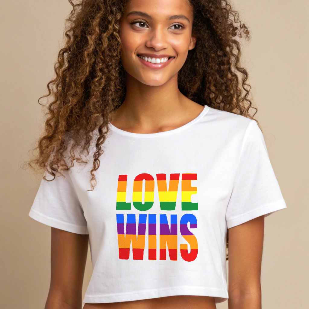LOVE WINS Pride Crop Tee – Bold. Proud. Unapologetic.