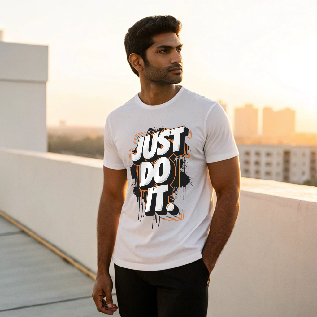 “Just Do It” Unisex Classic Graphic Tee – 100% Cotton, Regular Crew Fit