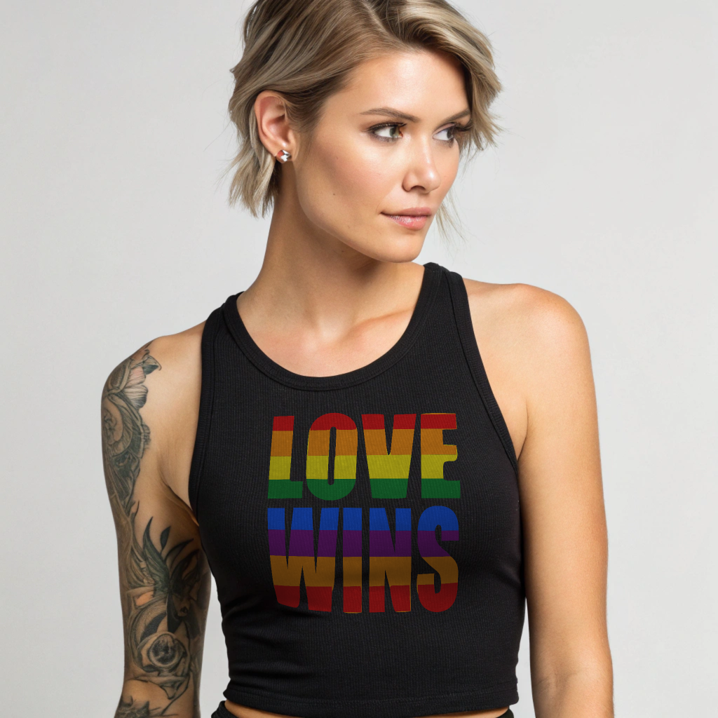 Pride LOVE WINS Cropped Tank Top – Celebrate Boldly, Wear Proudly