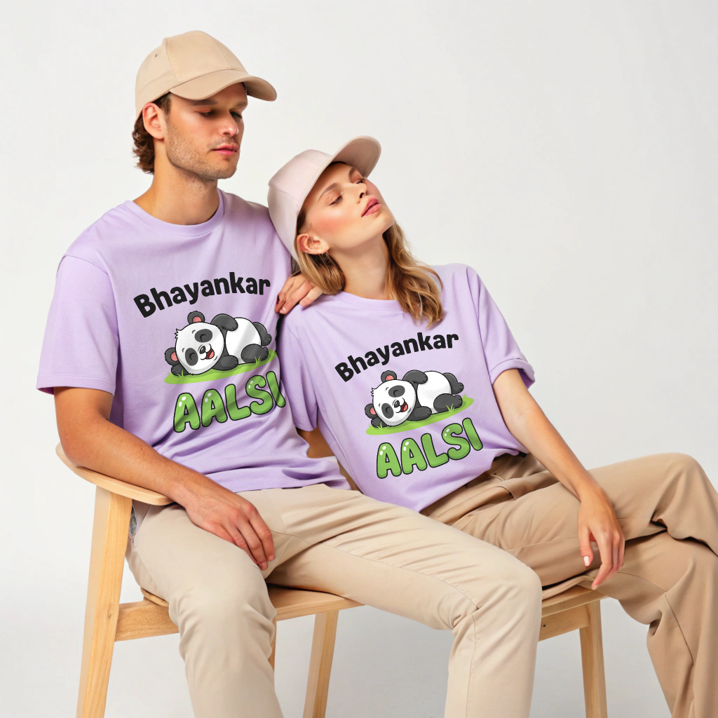 Bhayankar Aalsi Panda Oversized T-Shirt – Unisex Streetwear Comfort in 100% Cotton